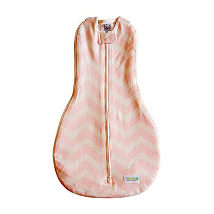 Woombie Grow with Me Baby Swaddle, Convertible Swaddle Fits Babies 0-9 Months, Expands to Wearable Blanket for Babies up to 18 Months, Dreamy Pink Chevron - color: Dreamy Pink Chevron, style: Grow With Me