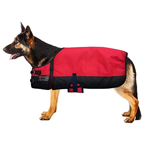 HILASON Dog Winter Jacket Red Black, 600D Waterproof - color: Red Black, size: XX-Small