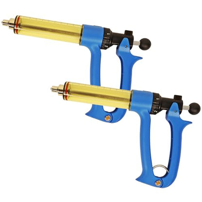 2-Piece 50ml Semi-Automatic Livestock Syringe,Luer-Lock Cattle Vaccine Gun - size: 2-Piece 50ML Blue