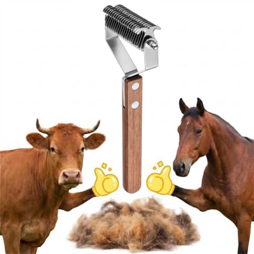 Abbylike 2-sided Livestock Shedding Comb, Grooming Dematting Brush - style: 2-sided