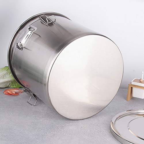 CNCEST Stainless Steel Airtight Canister for Kitchen, Rice Cereal Grain Canisters Container for Household Kitchen Food Bean Flour Oil Sugar Milk Cookie Storager Bucket w/Handles Lid (6L) - size: 6L