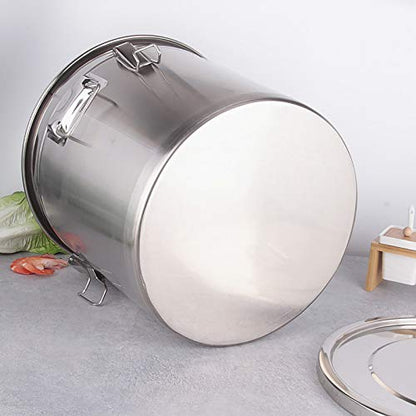 CNCEST Stainless Steel Airtight Canister for Kitchen, Rice Cereal Grain Canisters Container for Household Kitchen Food Bean Flour Oil Sugar Milk Cookie Storager Bucket w/Handles Lid (6L) - size: 6L