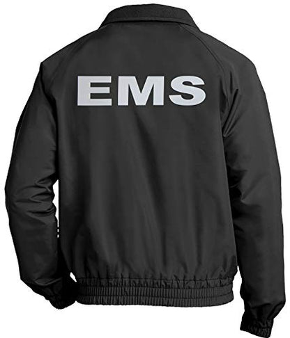 Smart People Clothing EMS economy jacket, REFLECTIVE logo fleece lining Emergency Medical - color: Black, size: Medium