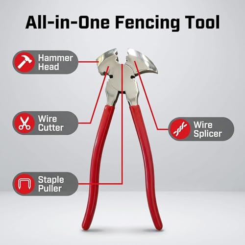 Saiveina Fencing Pliers, 10-Inch Heavy Duty Fence Pliers Multi Tool