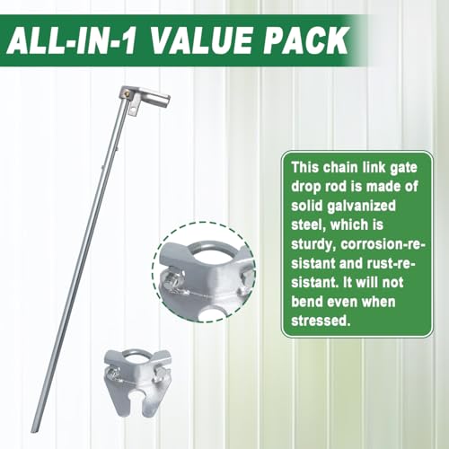 Podoy 36" Chain Link Gate Drop Rod for 1-3/8" Fence Frames - size: 1-3/8" × 36" (1 PACK)