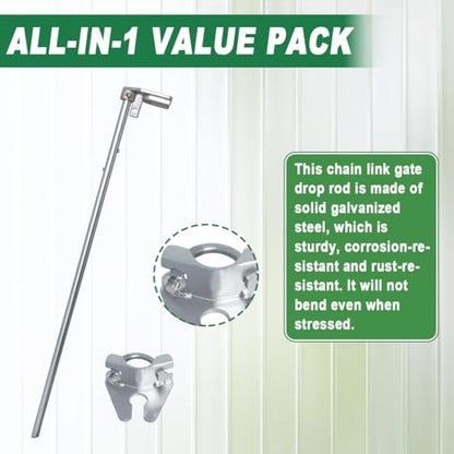 Podoy 36" Chain Link Gate Drop Rod for 1-3/8" Fence Frames - size: 1-3/8" × 36" (1 PACK)