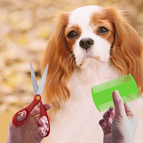4 Pcs Lice Combs, Flea Combs, Double Sided Headlice Combs, Headlice Treatment for Dogs, Cats (White)