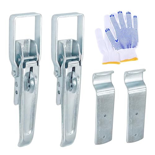 Trailer Gate Latch Handle Parts, 2 Pcs Utility RV Trailer Lift Gate Latches - for RV Camper Caravan Replacement Accessories - color: Silver-2