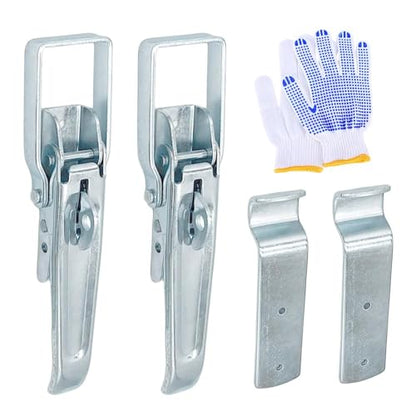 Trailer Gate Latch Handle Parts, 2 Pcs Utility RV Trailer Lift Gate Latches - for RV Camper Caravan Replacement Accessories - color: Silver-2