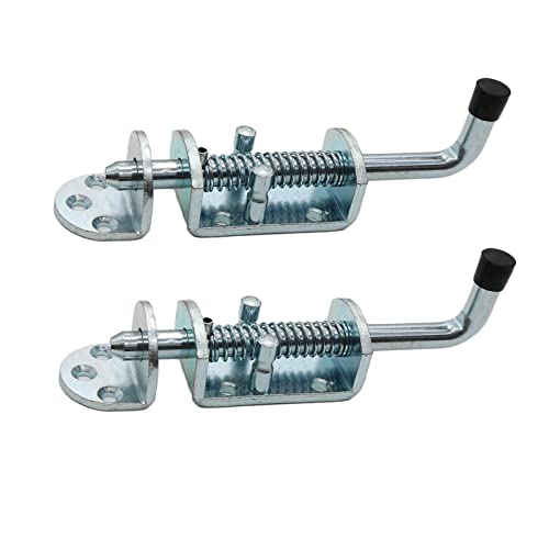 2 Packs 6.5 Inch Heavy Duty Spring Loaded Latch Pin, Sliding Barrel Bolt Door Lock for Chests/Cabinets/Utility Trailer Gate, 2mm Thickened Interior and Outdoor Latch
