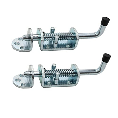 2 Packs 6.5 Inch Heavy Duty Spring Loaded Latch Pin, Sliding Barrel Bolt Door Lock for Chests/Cabinets/Utility Trailer Gate, 2mm Thickened Interior and Outdoor Latch