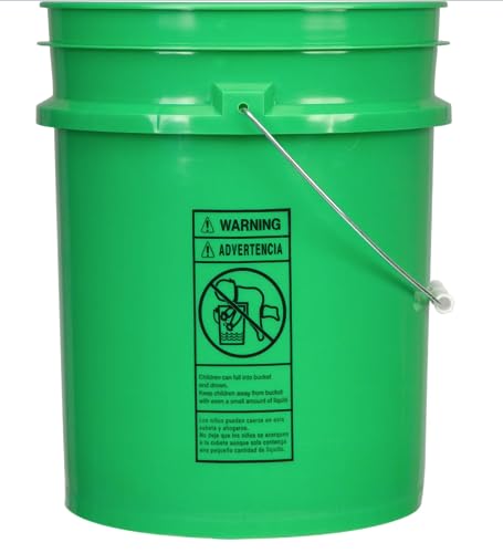House Naturals 5 Gallon Food Grade Plastic Bucket with Air Tight Screw on Lid Made in USA Container (Green Bucket with Clear Lid) - color: Green Bucket With Clear Lid