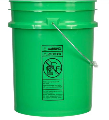 House Naturals 5 Gallon Food Grade Plastic Bucket with Air Tight Screw on Lid Made in USA Container (Green Bucket with White Lid) - color: Green Bucket With White Lid