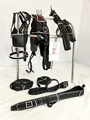 Black Patent Nylon Driving Harness for Single Horse Cart with White Piping/Trim (Full, Cob, Pony, Shetland & Mini) - size: Mini