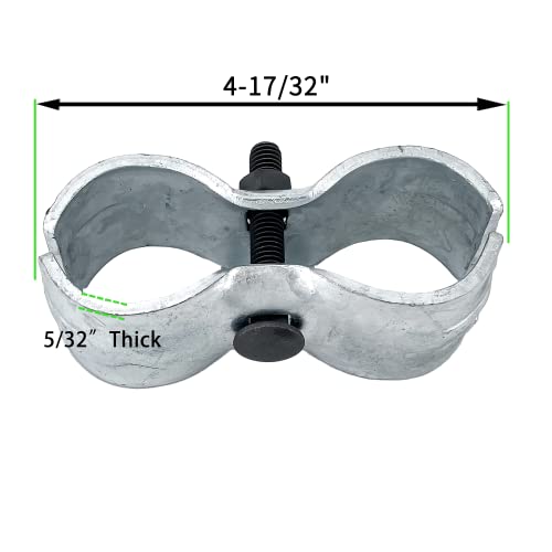 HITTITE 8 Set Chain Link Fence Panel Clamps for Round Pipe Panel Frame Size is 1-5/8"/42mm Diameter, Saddle Clamps for Dog Kennels & Chain Link Fence. - size: 1-5/8"