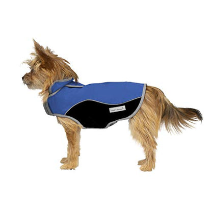 Jacket for All Dogs, Fleece-Lined, Waterproof Doggie Vest, Reflective Pet Parka (6800) (XX-Small, Blue and Black) - color: Blue/Black, size: XX-Small