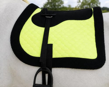 CHALLENGER Horse English Quilted Fleece Padded Trail Bareback Pad 72F48 - color: Lime Black