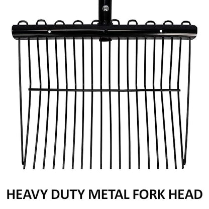 Dura-Tech Metal Fork Head | Heavy-Duty Manure Fork for Horses | Durable Metal Construction | Double Bar Design | Minimal ⅝ Spacing | 1-Year Warranty