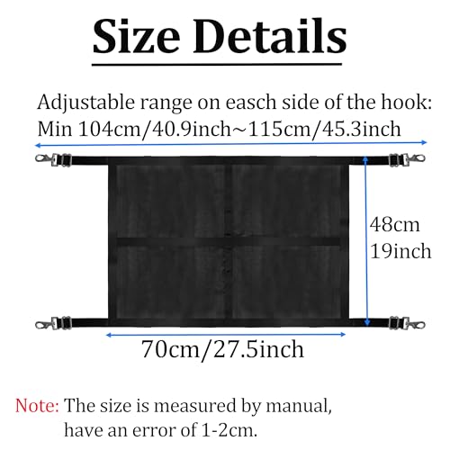 Stall Guard for Horse, 27"x19" Adjustable Nylon Horses Stall Guard with Straps & Snaps | Easy to Install in Stable and Barn - color: BLACK