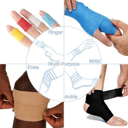 IndigoCase 6 Pack Self Adhesive Bandage Wrap 2 Inch x 5 yd Elastic Tape - color: Camo-ocean, size: 2 Inch - 6 Pack