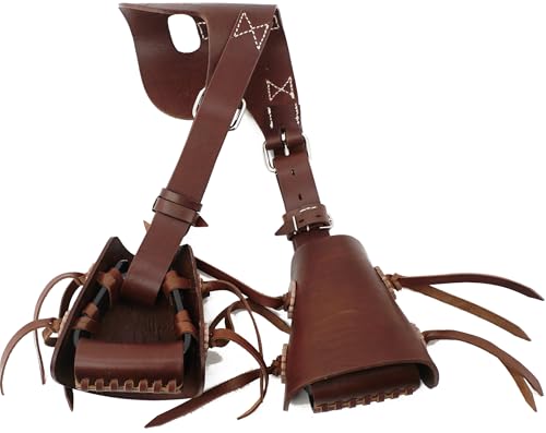 Jeereal Western Leather Buddy Slip-On Horse Stirrups Kids Youth Pony Rodeo Set with Reinforced Stitching, Stainless Steel Buckle