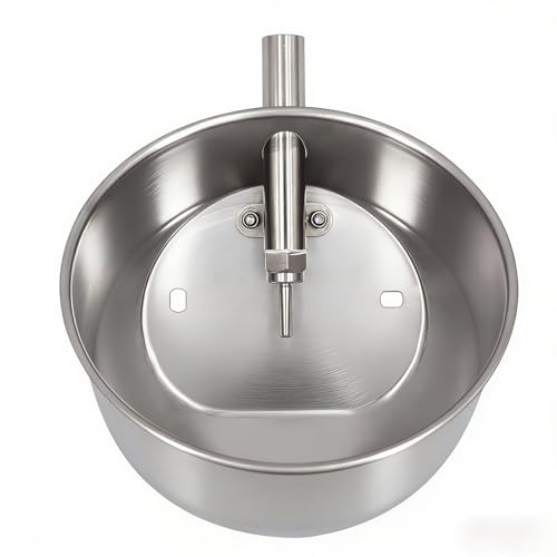 Pig Waterer Automatic Hog Waterer with 1/2" NPT(F) Thread | Heavy Duty Stainless Steel Livestock Water Trough for Swine Hog Pigs Sows, 8.3 Inches in Diameter, Large