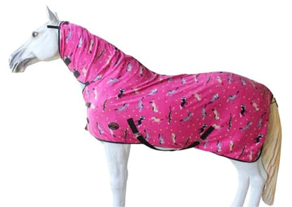 Challenger Horse Polar Fleece Cooler Exercise Blanket Wicks Moisture 43EE01N - color: Pink Pony, size: 84 inches