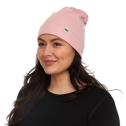 100% Merino Wool Cuff Beanie - Mens & Womens Warm Winter Hat - Watch Cap - Toque - Novelty Beanie - One Size Fits Most - color: Blush Pink