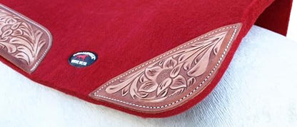 CHALLENGER Horse Saddle PAD Western Contoured Wool Felt Moisture Wicking Saddle Pad 39177 - color: Red Brown