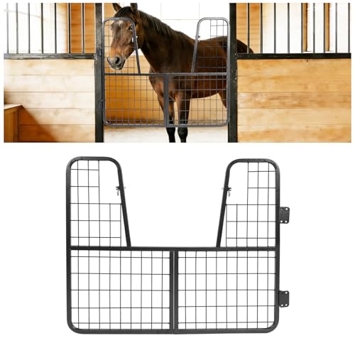 48" W x 42" H Horse Stall Gate for Livestock Enclosures Steel | Powder Coated Black