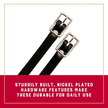 Weaver Equine Bridle Leather English Spur Straps, Adjustable, 19" - color: Black, 1/2 x 19