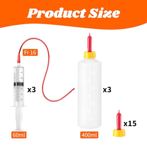 24 Pcs Lamb and Goat Kid Feeding Kit for Puppies Goat Feeding Baby Goats