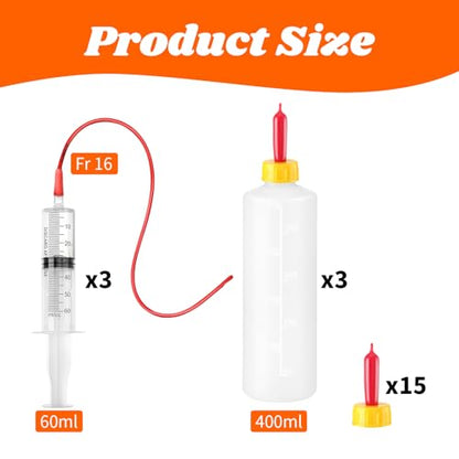 24 Pcs Lamb and Goat Kid Feeding Kit for Puppies Goat Feeding Baby Goats