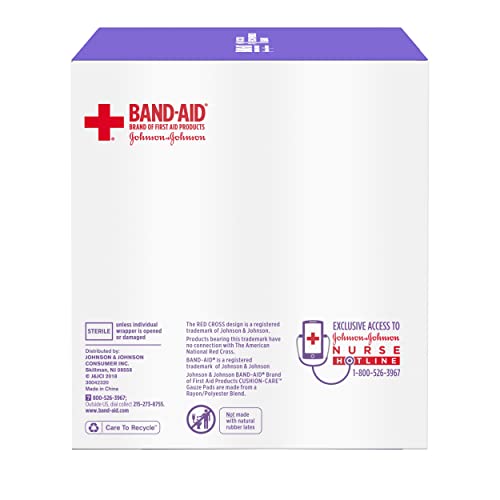 BAND-AID Brand Cushion-Care Gauze Pads, Large Size, 4 in x 4 in, 25 Count - size: 4x4 Inch (Pack of 25)