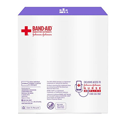 BAND-AID Brand Cushion-Care Gauze Pads, Large Size, 4 in x 4 in, 25 Count - size: 4x4 Inch (Pack of 25)