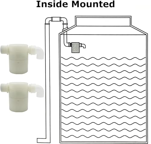 Water Float Valve, Water Level Control Water Tank Traditional Float Valve Upgrade 2 PCS (side inlet, 1/2" to 1/4") - color: side inlet, size: 1/2" to 1/4"