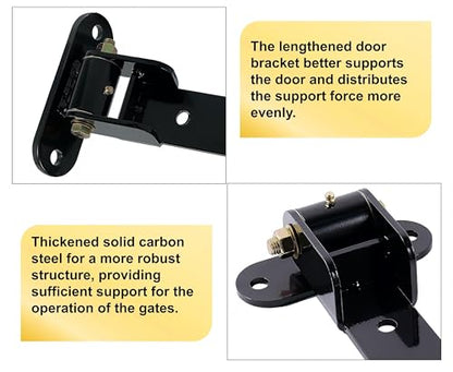 13" Heavy Duty Strap Gate Hinges,900LBS Load Capacity,Thickened Solid Steel | 2Pcs Built-in Ball Bearing T Hinge for 180°or90°Smooth Swing,Bolt or Weld-On Wooden/Metal,Garden Fence Shed Barn Gate(Patent) - size: Large-R