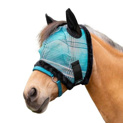 Mini/Pony Fly Mask Fleece Trim & Soft Mesh Ears Size: Pony Color: 2021 - Atlantis - color: 2021-atlantis, size: Pony