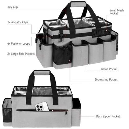 Cleaning Caddy Bag, Extra Large Cleaning Supply Bag for Housekeepers,Gray - color: Gray, size: XL