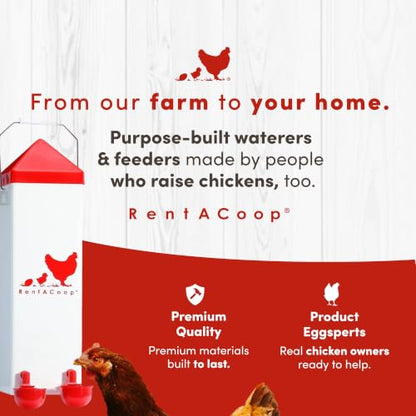 RentACoop 2 Gallon High Rise Chicken Waterer with Cups & Nipples