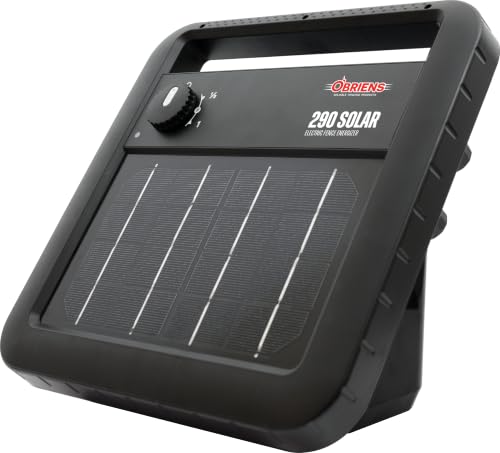 O'Briens Solar Energiser 0.29J Output Solar Electric Fence Energiser | 25-Mile Maximum Range, Livestock Containment, Wildlife Exclusion Electric Fencing