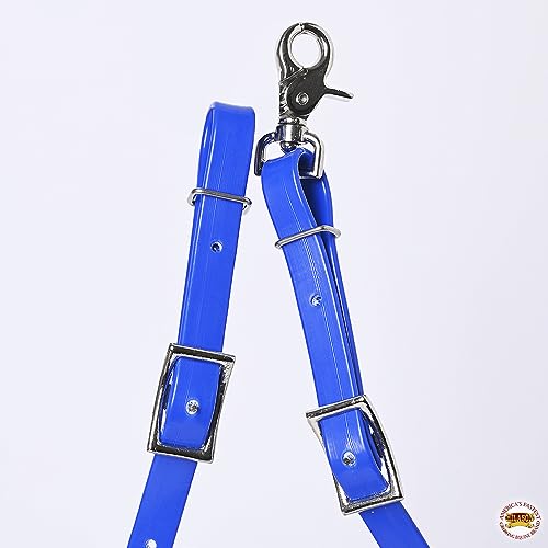HILASON Western Horse Biothane Leather Rein, Full Size - color: Royal Blue