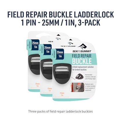 Sea to Summit Field Repair Buckle, Ladderlock 1 Pin - 25mm / 1in, 3-Pack