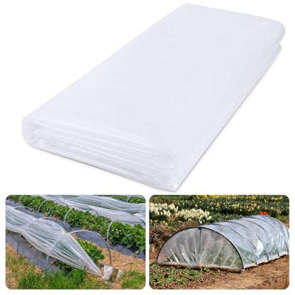 Greenhouse Plastic Sheeting 10' x 26' 6 Mil, Clear UV Resistant Heavy Duty Polyethylene Film, Thick Greenhouse Cover for Garden, Farm, Agriculture - size: 10x26 FT