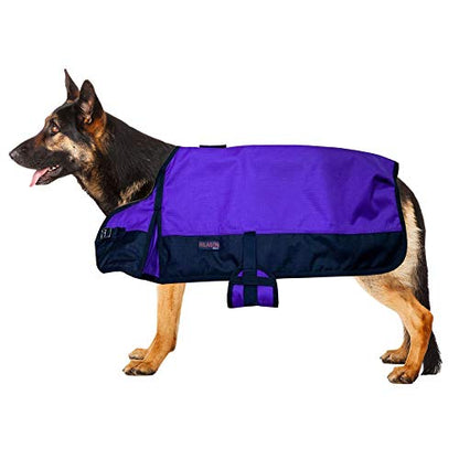 HILASON Dog Winter Jacket Purple Black Large Waterproof - color: Purple Black, size: Large