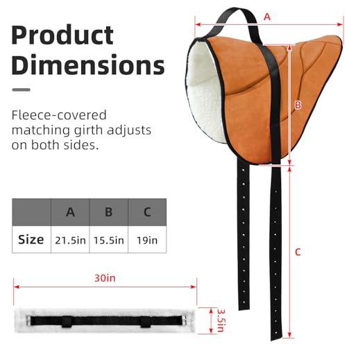 Bareback Pad for Horses, Horse Saddle Pad with Adjustable Girth,Shock-Absorbing Bareback Saddle Pad,Riding Pad for Horse Riders (Brown)
