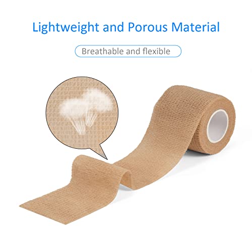 24Pcs Self Adherent Cohesive Bandages Self Adhesive Bandage Wrap 2 in Beige - color: Skin Color, size: 24Pcs
