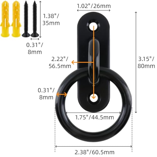 4Pcs 8mm 304 Stainless Steel Horse Tie Rings - size: 8mm