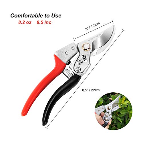 TONMA 8.2" Garden Shears, Made in Japan, Pruning Shears for Gardening, TP-2 | 1" Cut Capacity, Professional Garden Scissors Clippers with a Non-Slip Grip, Heavy Duty Japanese Bypass Hand Pruners Loppers - size: 8.2 inches