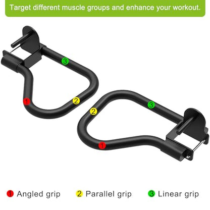SELEWARE Dip Bar Attachment for Power Rack, 2 x 2 Tube, Multi Grip Handle - color: Dip Bar Attachment for 1" or 5/8" Hole of 3x3 inch Rack